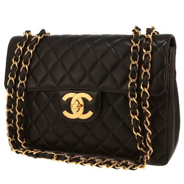 Bolso de mano Chanel  Timeless Jumbo en cuero acolchado negro