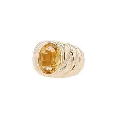 Vintage  ring in yellow gold and citrine