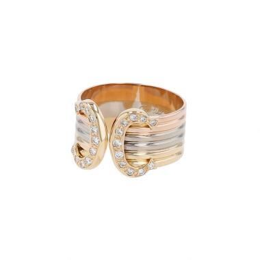 Anello Cartier C de Cartier in 3 ori e diamanti