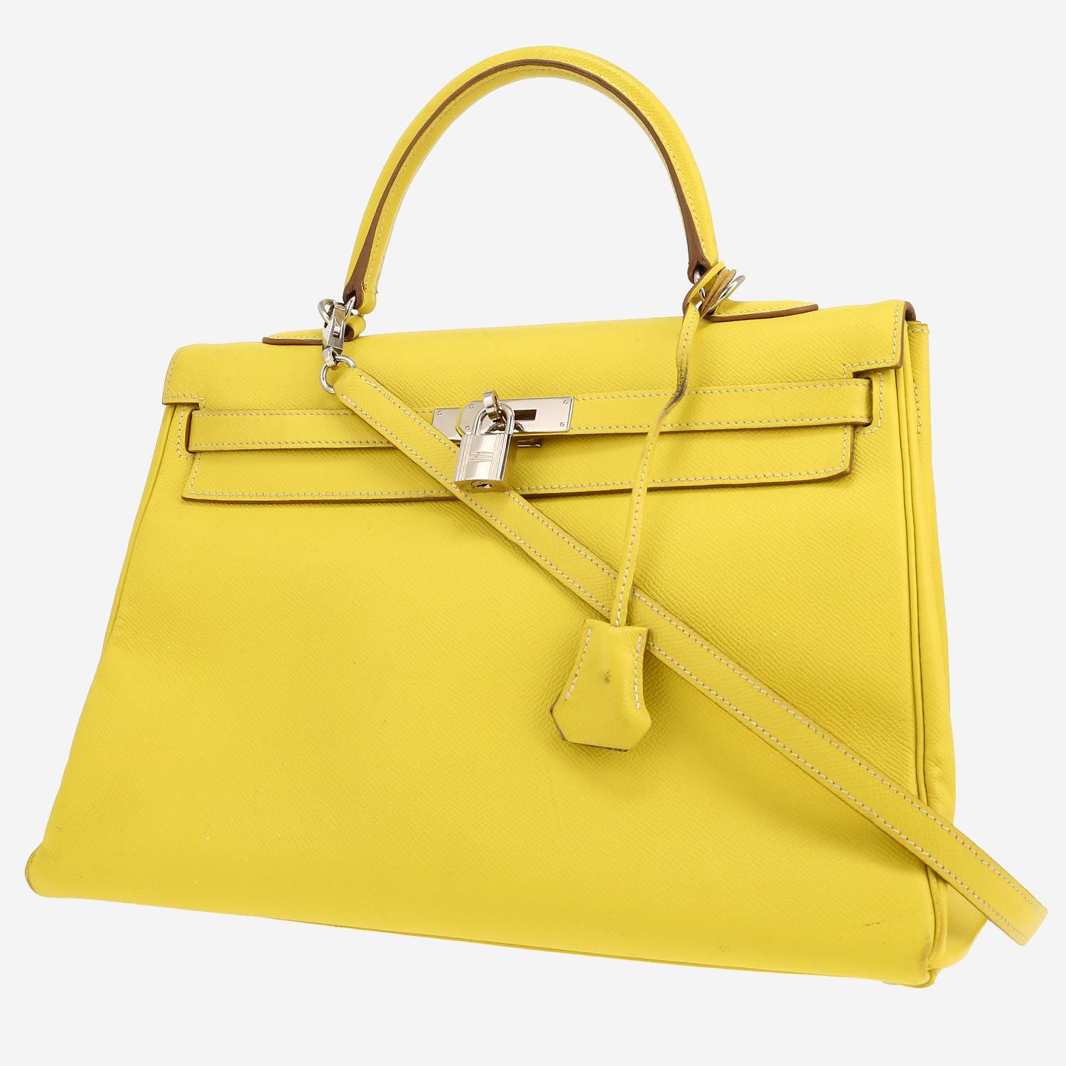 Borsa Hermès  Kelly 35 cm in pelle Epsom gialla