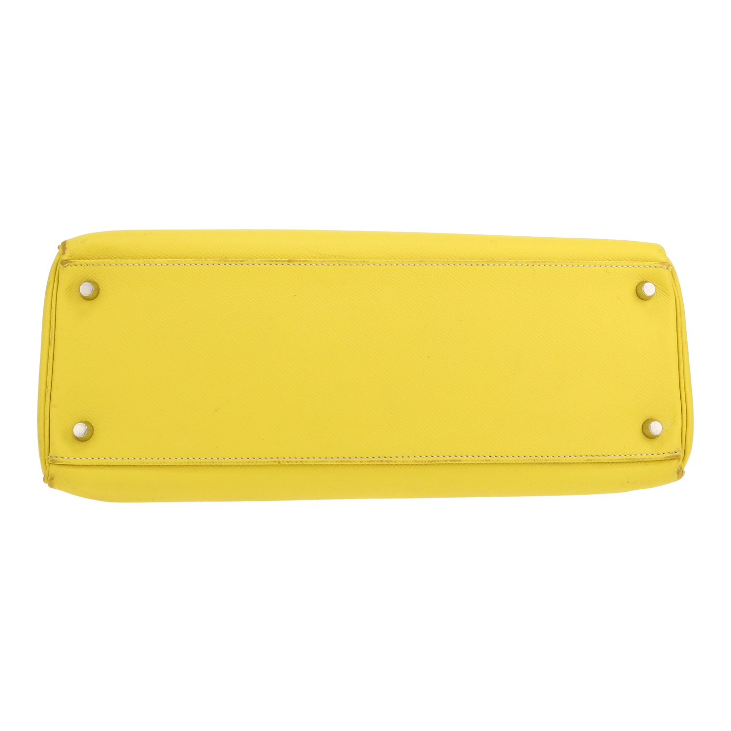 Sac à main Hermès  Kelly 35 cm en cuir epsom jaune - Detail D1