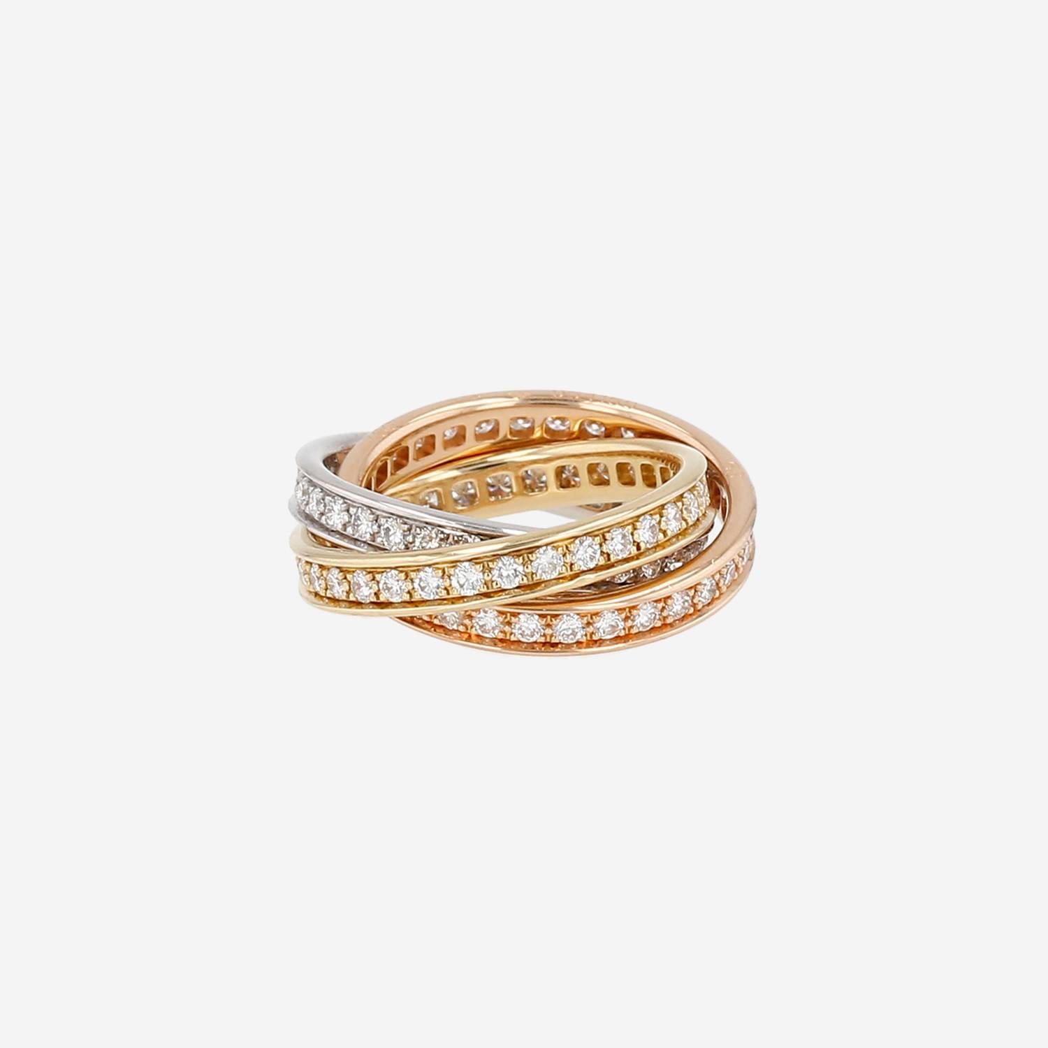 Bague Cartier Trinity en 3 ors et diamants
