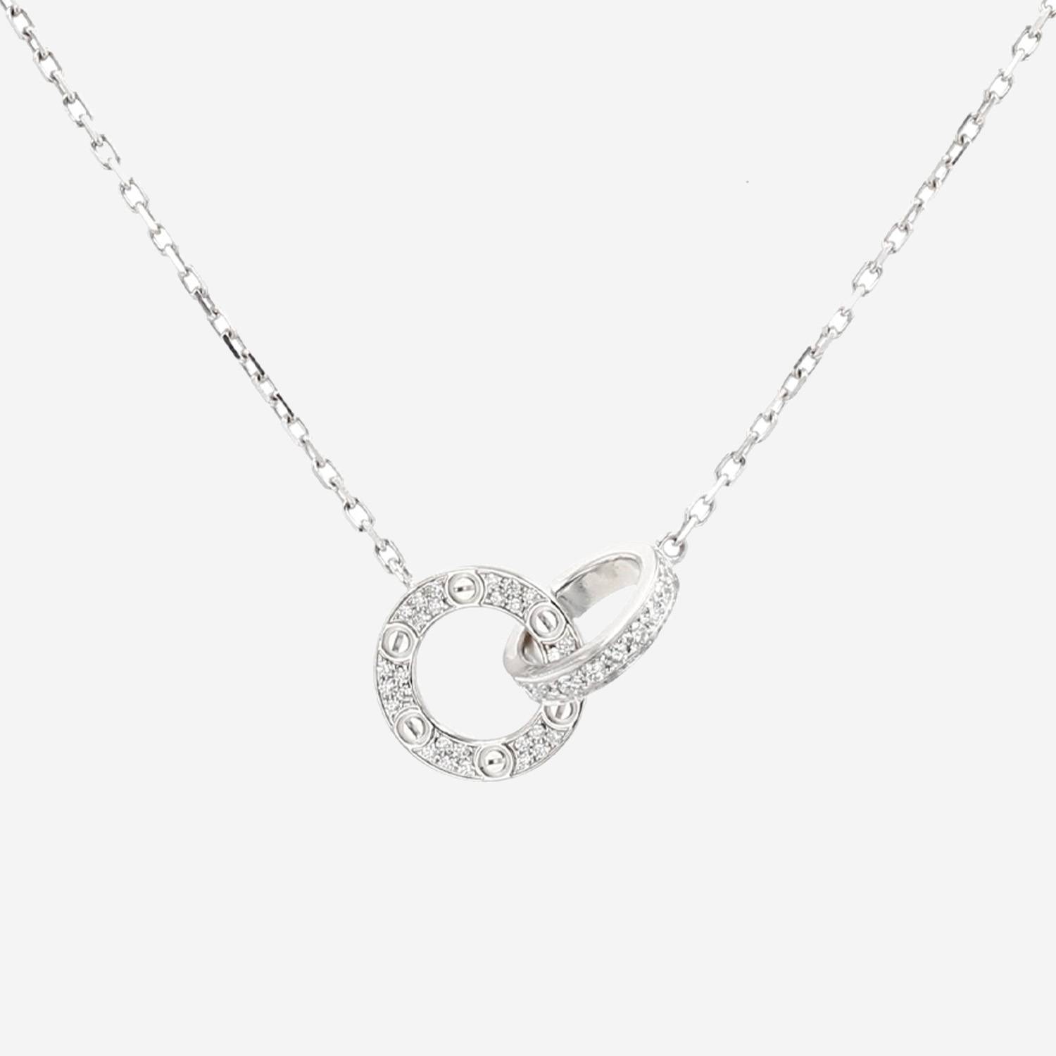 Cartier Love pavé necklace in white gold and diamonds