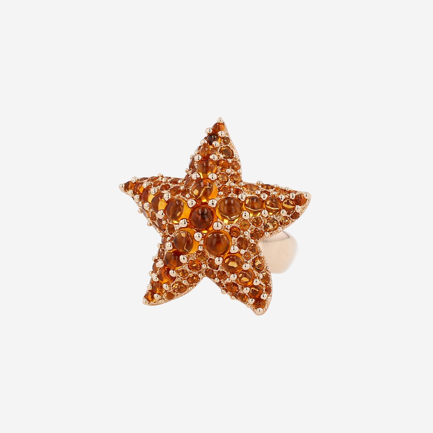 Pomellato Sirène ring in yellow gold and citrines