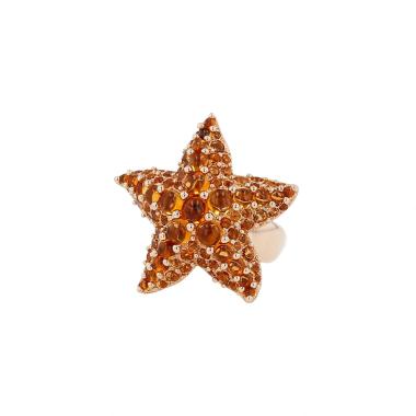 Anello Pomellato Sirène in oro giallo e quarzi citrini