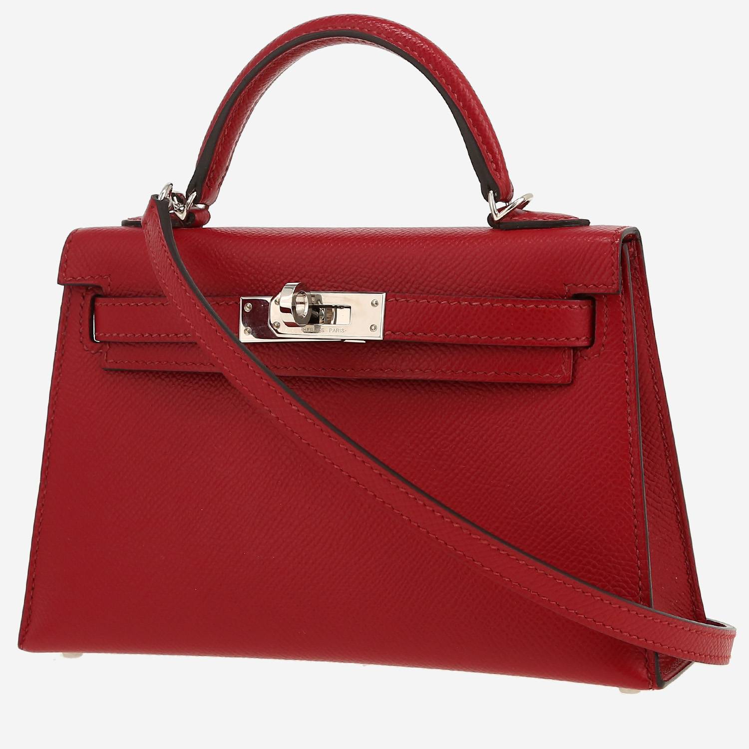 Sac à main Hermès  Kelly 20 cm en cuir epsom rouge grenat