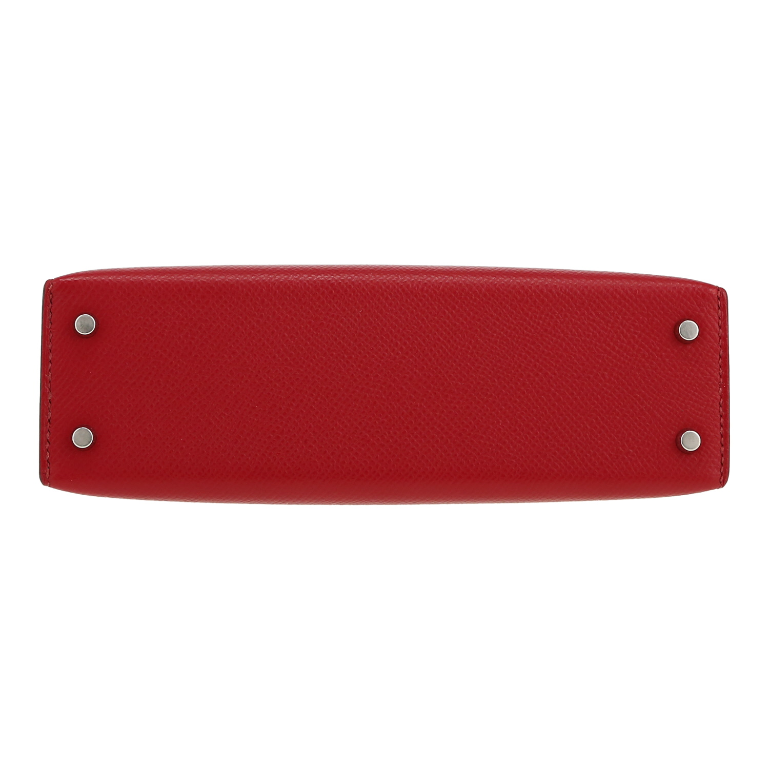 Hermès  Kelly 20 cm handbag  in pomegranate red epsom leather - Detail D1