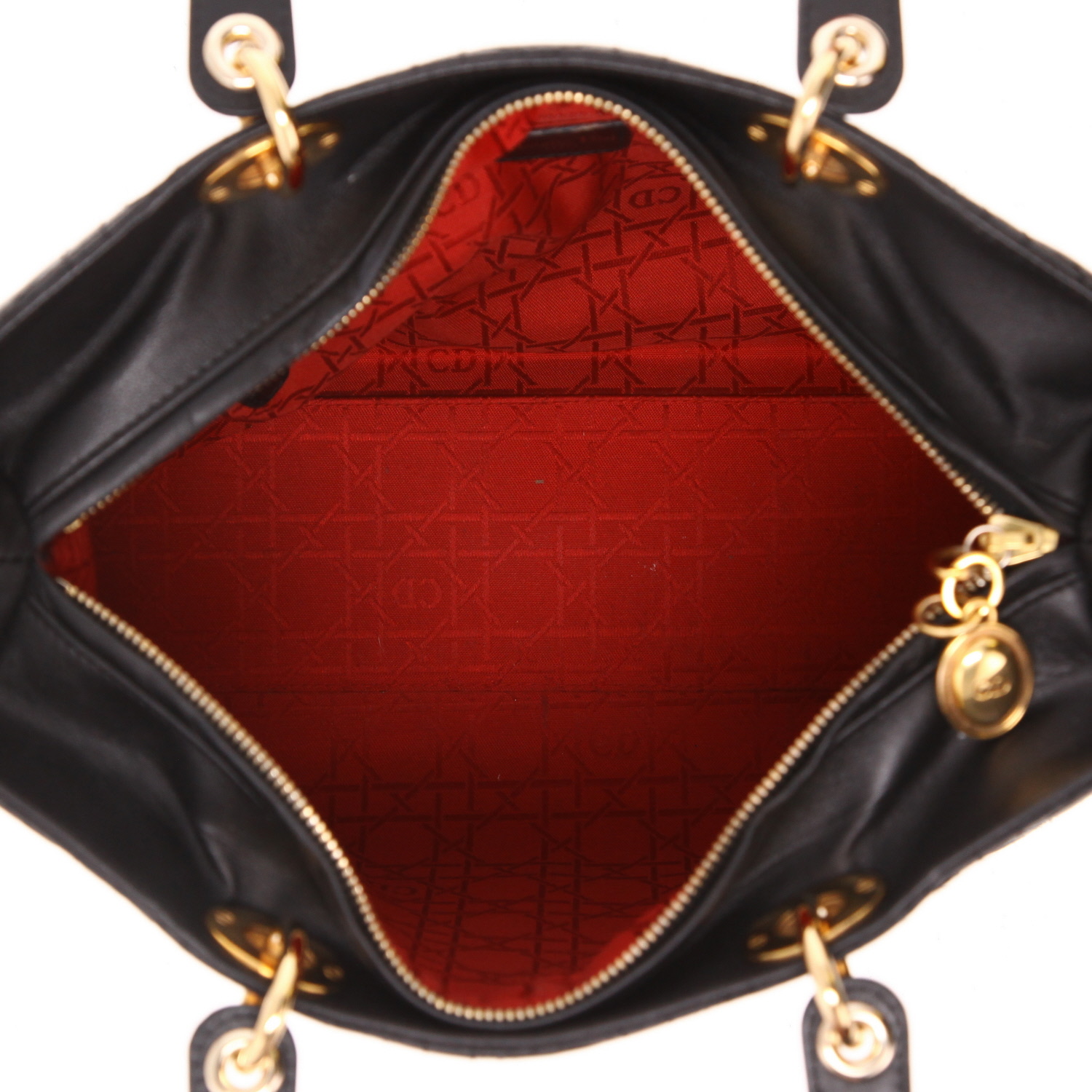 Bolso de mano Dior  Lady Dior en cuero cannage negro - Detail D3