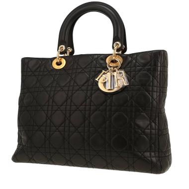 Sac à main Dior  Lady Dior en cuir cannage noir