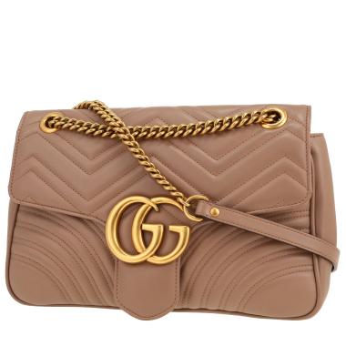 Bolso de mano Gucci  GG Marmont en cuero acolchado beige