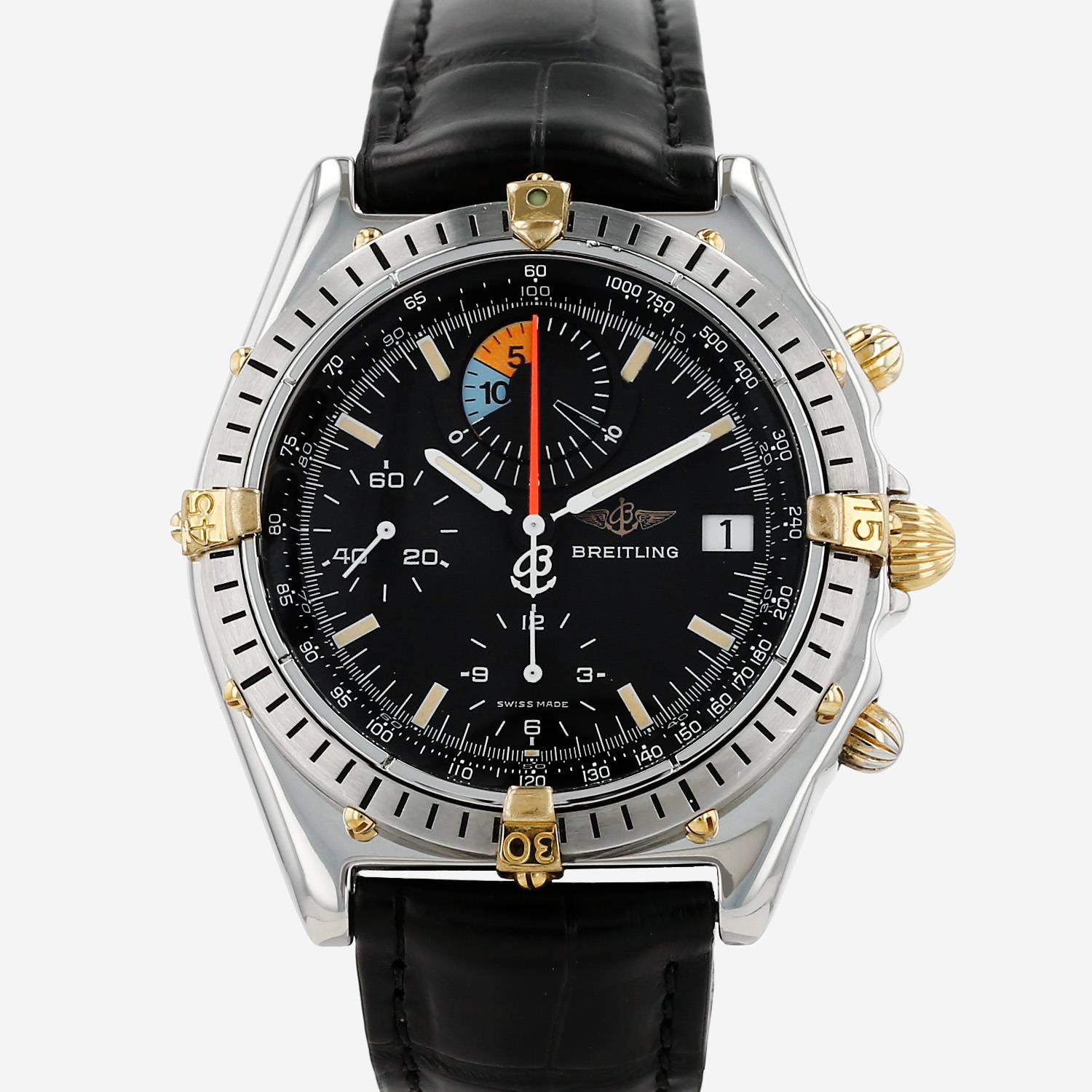 Orologio Breitling Chronomat in acciaio e oro placcato Circa 2000