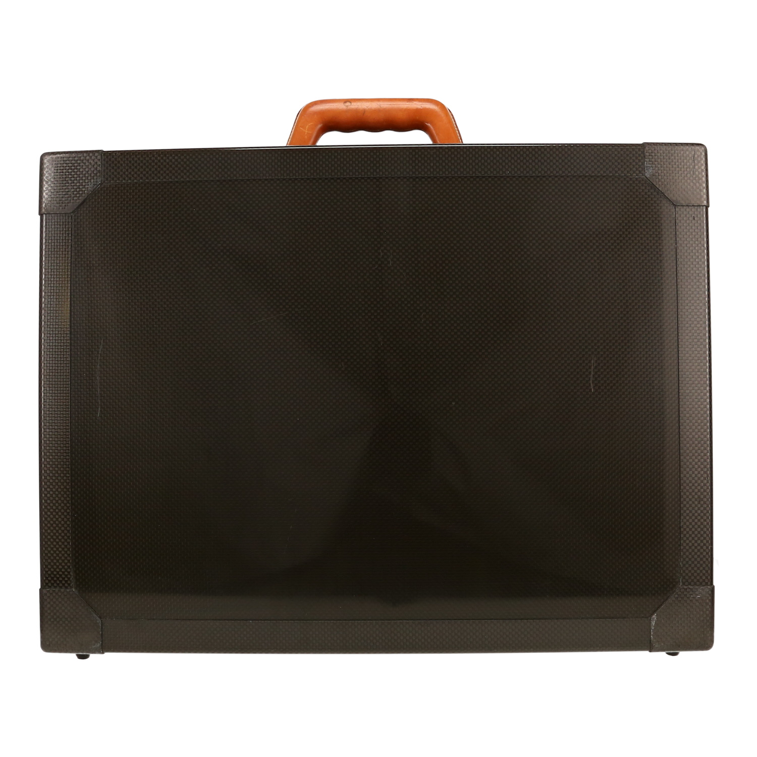 Valise rigide Hermès  Vintage en carbone noir et cuir naturel - Detail D1