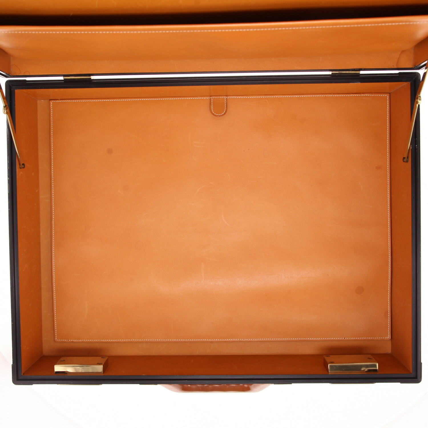 Maleta rígida Hermès  Vintage en  carbono negro y cuero natural - Detail D3