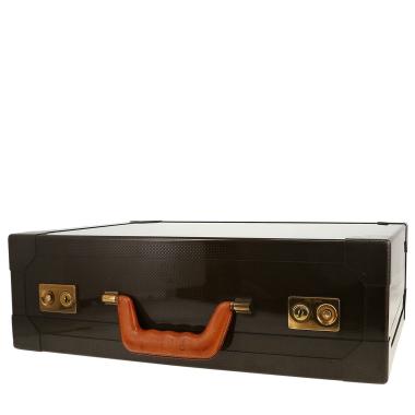 Valigia rigida Hermès  Vintage in  carbonio nero e pelle naturale