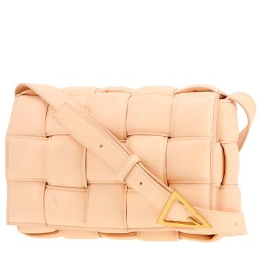 Sac bandoulière Bottega Veneta  Padded Cassette en cuir intrecciato rose-poudre