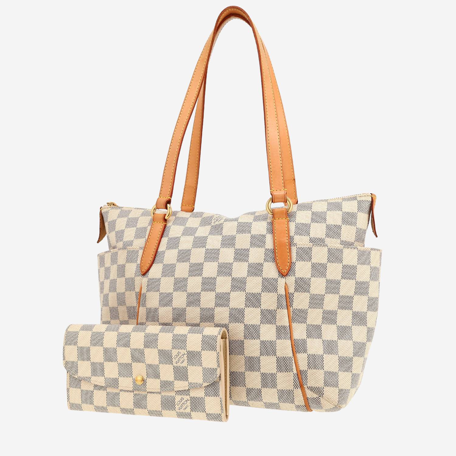 Sac à main Louis Vuitton  Totally en toile damier enduite azur et cuir naturel