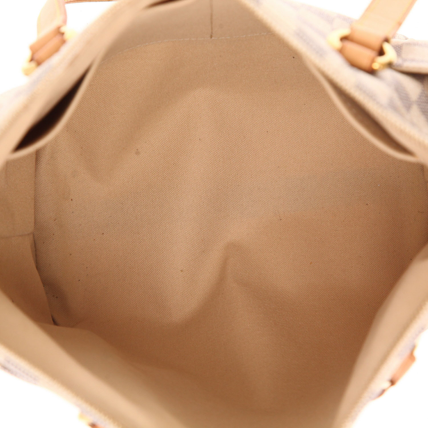 Borsa Louis Vuitton  Totally in tela cerata con motivo a scacchi azzurro e pelle naturale - Detail D3