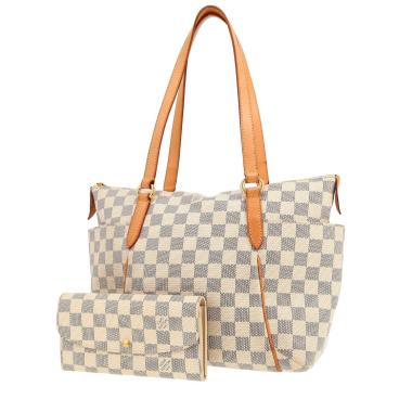Sac à main Louis Vuitton  Totally en toile damier enduite azur et cuir naturel