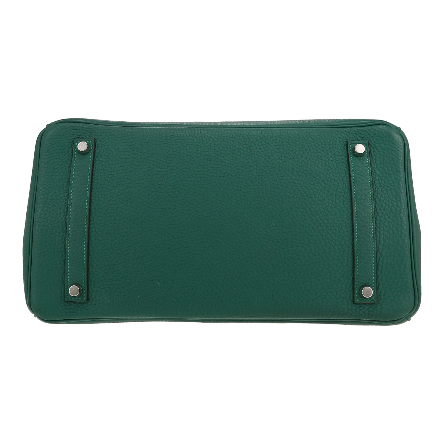 Bolso de mano Hermès  Birkin 35 cm en cuero togo verde malaquita - Detail D1