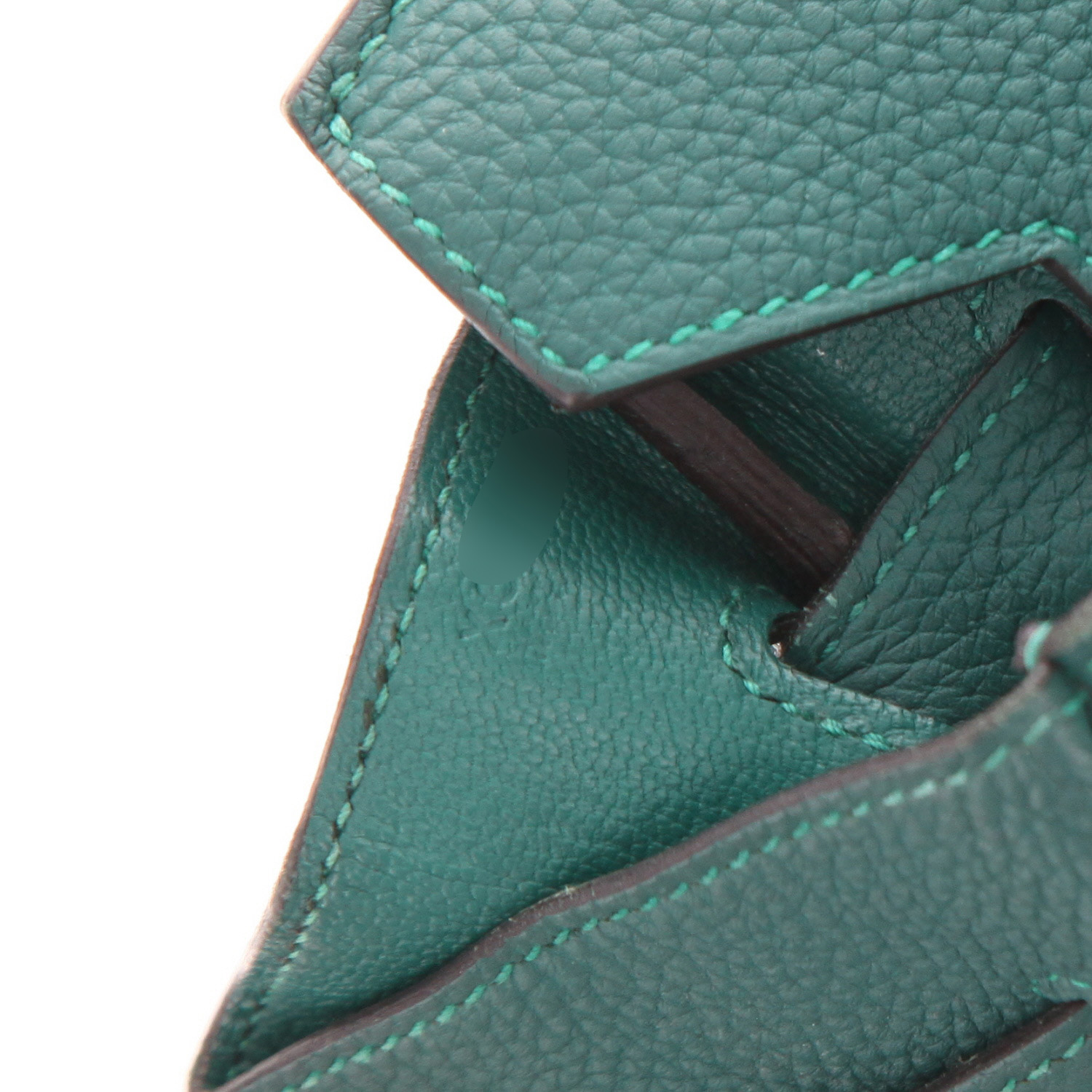 Sac à main Hermès  Birkin 35 cm en cuir togo vert-malachite - Detail D4