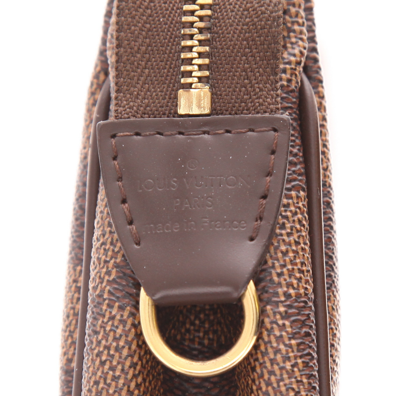 Bolso bandolera Louis Vuitton  Eva en lona a cuadros ébano y cuero marrón - Detail D2