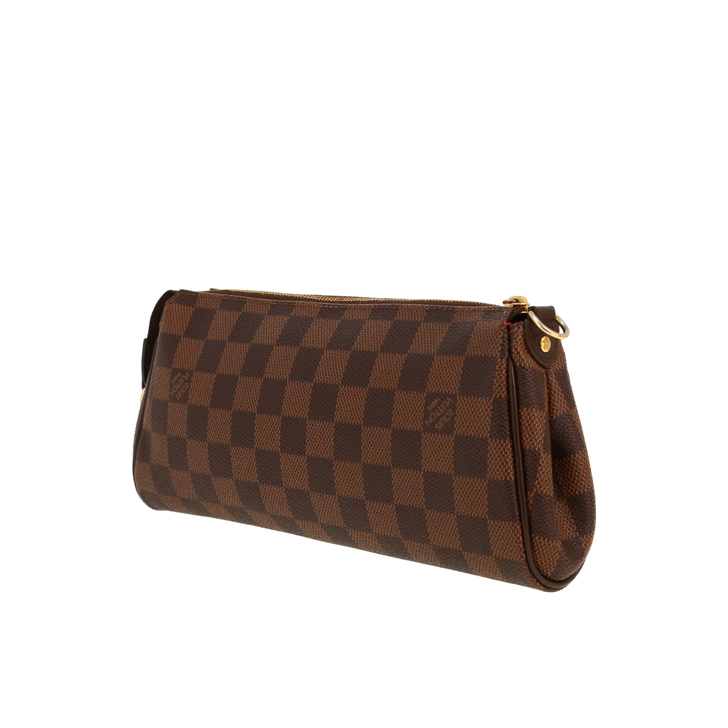 Louis Vuitton  Eva shoulder bag  in ebene damier canvas  and brown leather - Detail D6