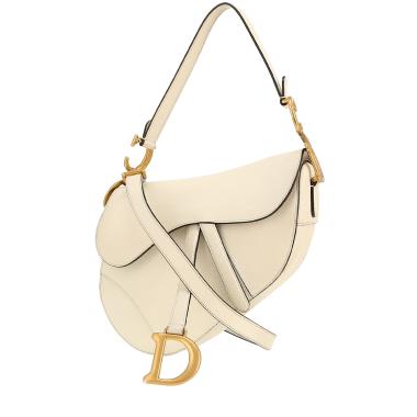 Sac à main Dior  Saddle en cuir grainé blanc