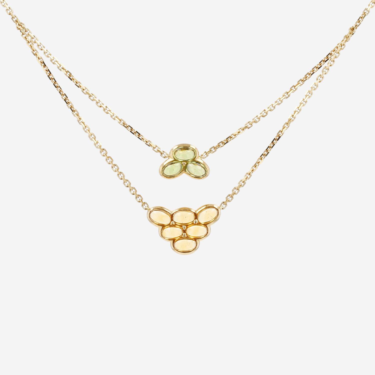 Collier Mauboussin  en or jaune, citrine et péridot