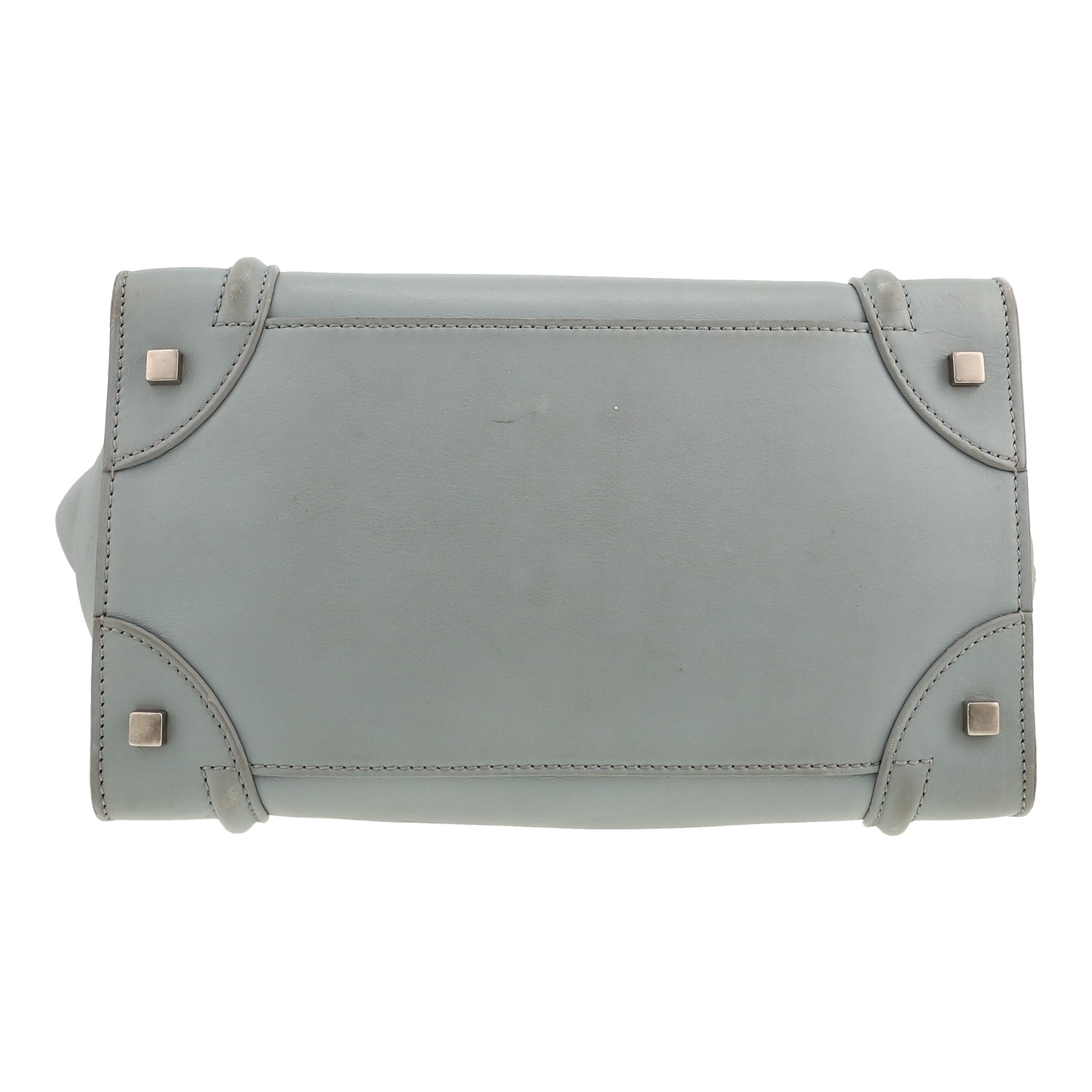 Bolso de mano Celine  Luggage en cuero azul claro - Detail D1