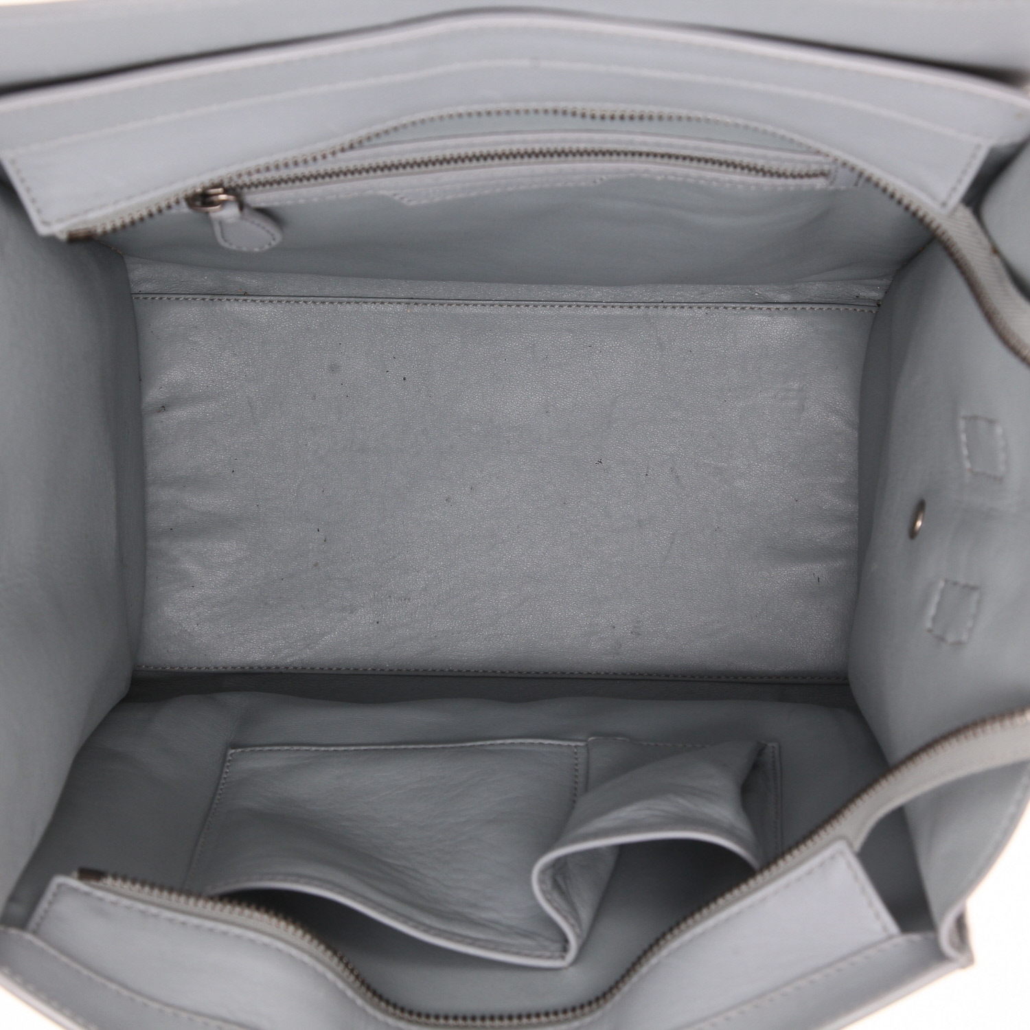 Sac à main Celine  Luggage en cuir bleu-ciel - Detail D3