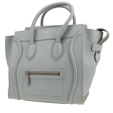 Sac à main Celine  Luggage en cuir bleu-ciel