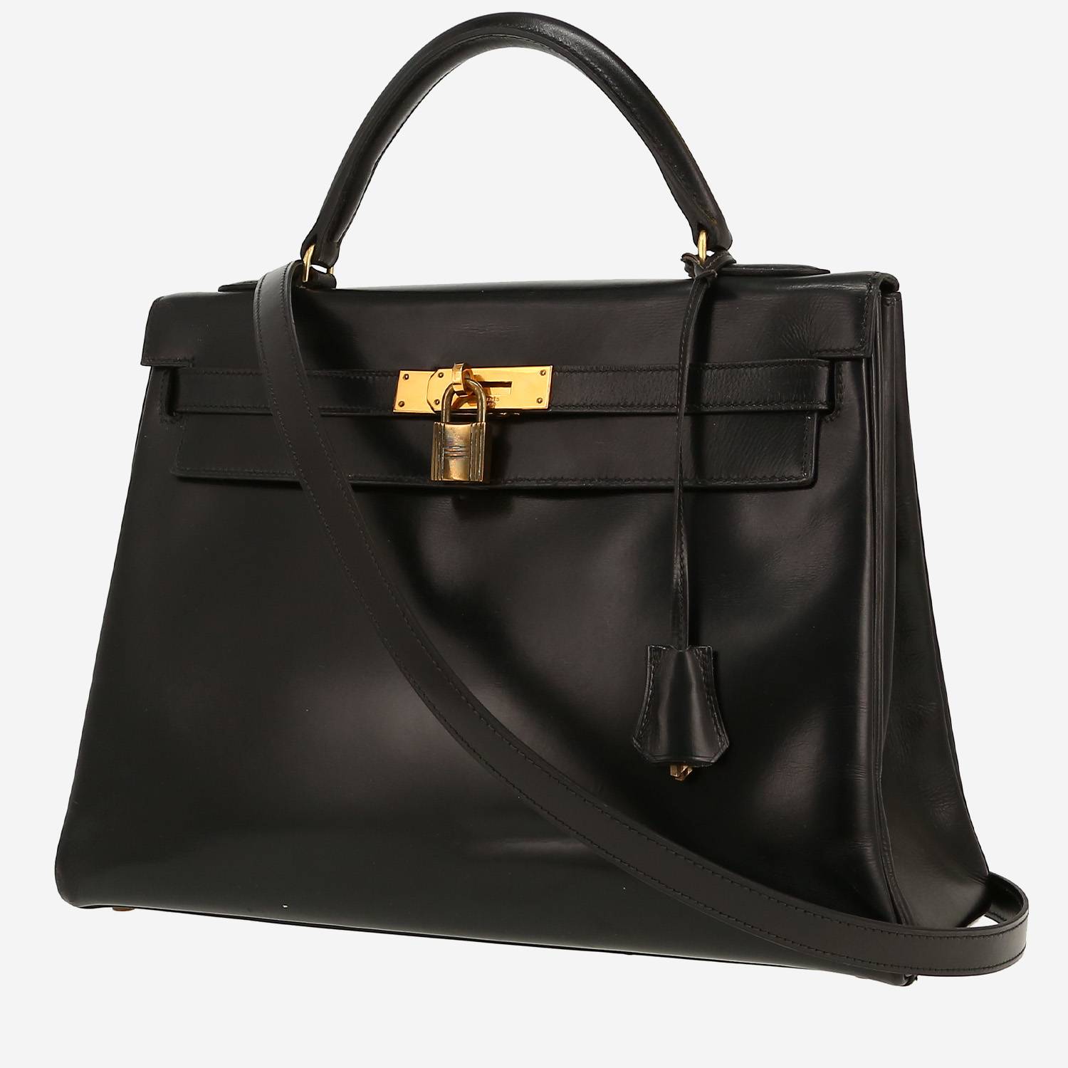 Hermès  Kelly 32 cm handbag  in black box leather