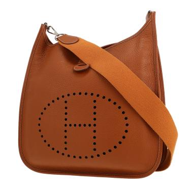 Bolso bandolera Hermès  Evelyne en cuero togo color oro