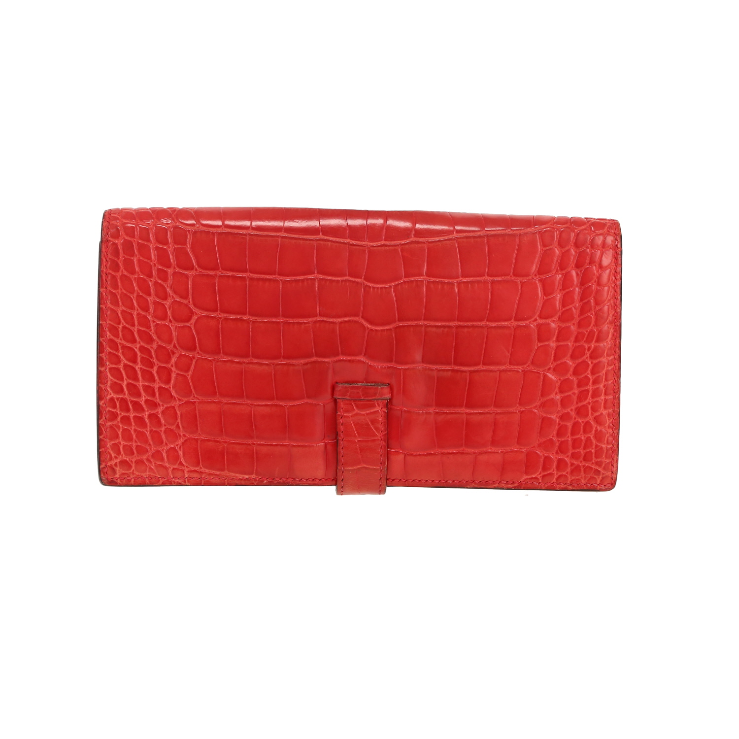Portafogli Hermès  Bearn in alligatore rosso - Detail D7