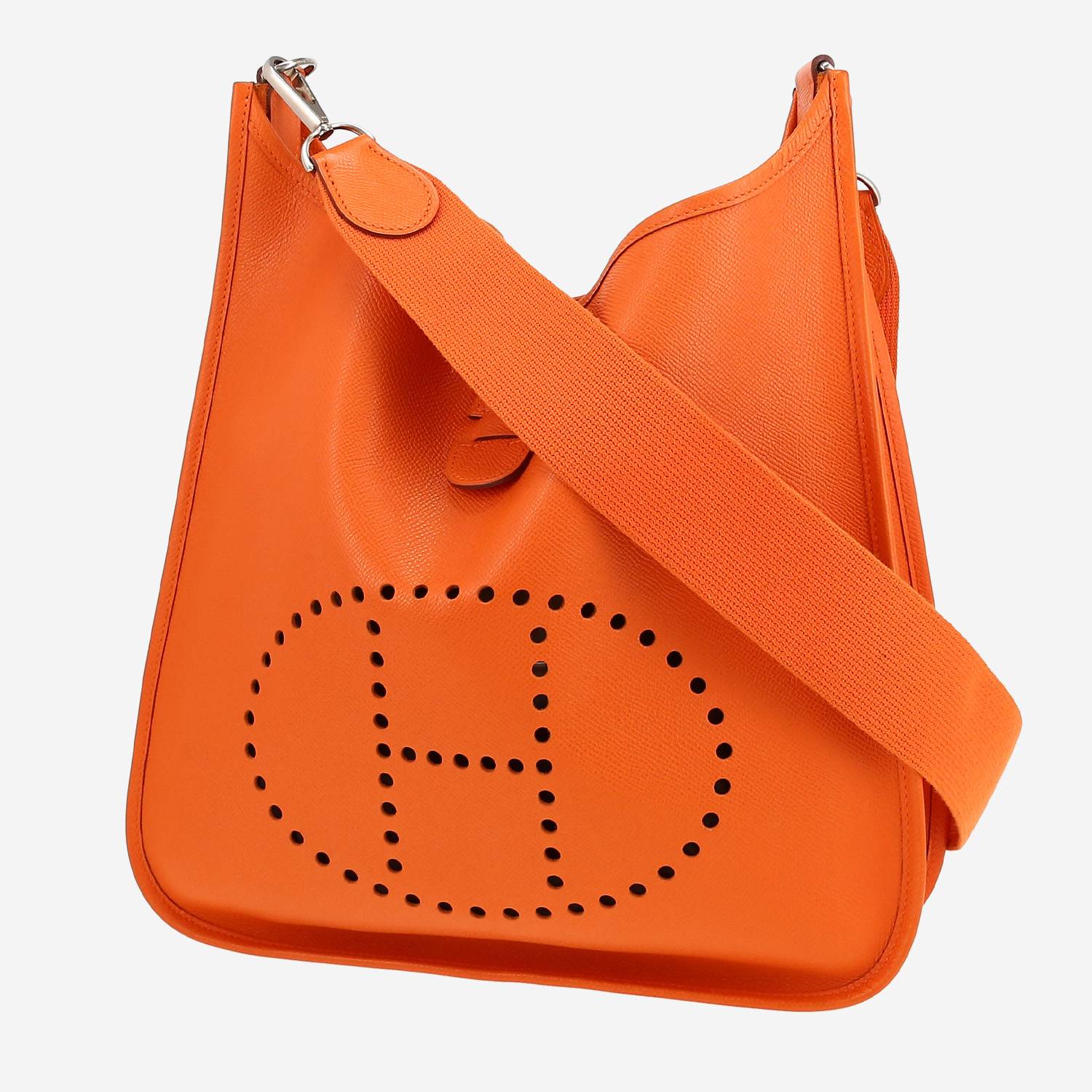 Hermès  Evelyne shoulder bag  in orange epsom leather