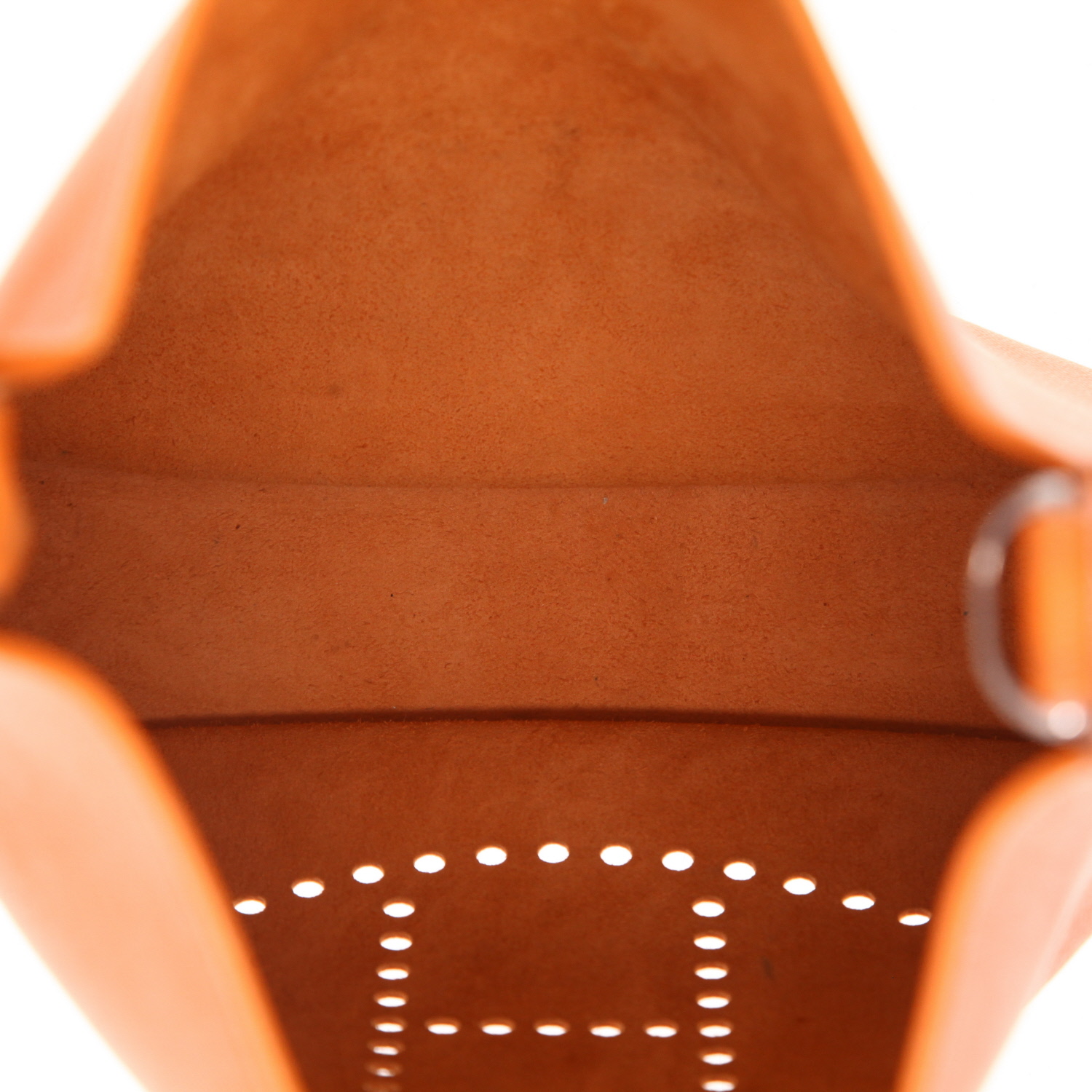 Bolso bandolera Hermès  Evelyne en cuero epsom naranja - Detail D3