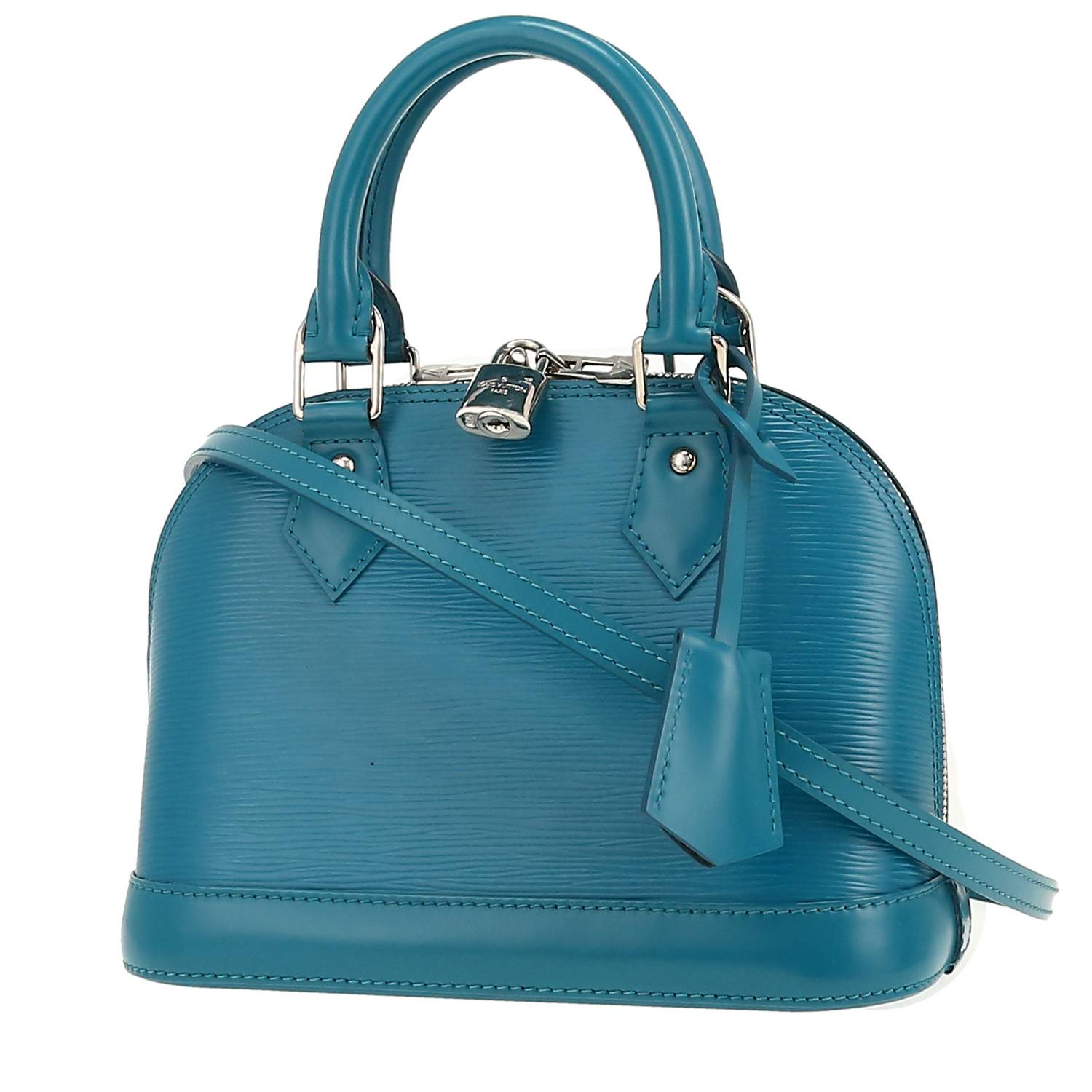 Sac Alma BB Louis Vuitton Cuir Épi Bleu Occasion Sac Alma BB Louis Vuitton Cuir Épi Bleu Occasion