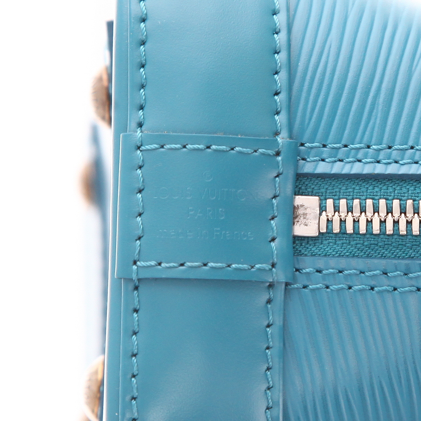 Borsa a tracolla Louis Vuitton  Alma BB in pelle Epi blu - Detail D2