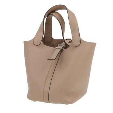Hermès  Picotin 18 cm handbag  in tourterelle grey togo leather