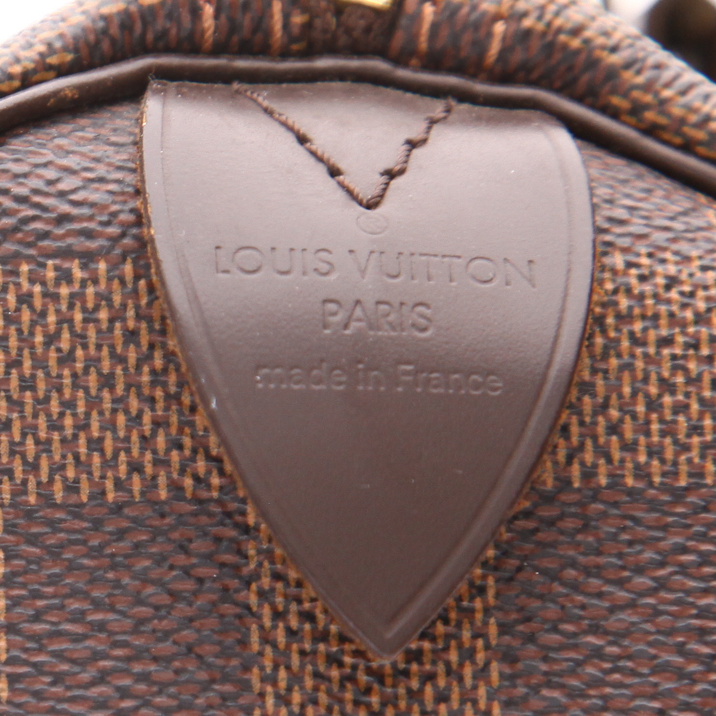 Bolso de mano Louis Vuitton  Speedy 25 en lona a cuadros ébano y cuero marrón - Detail D2