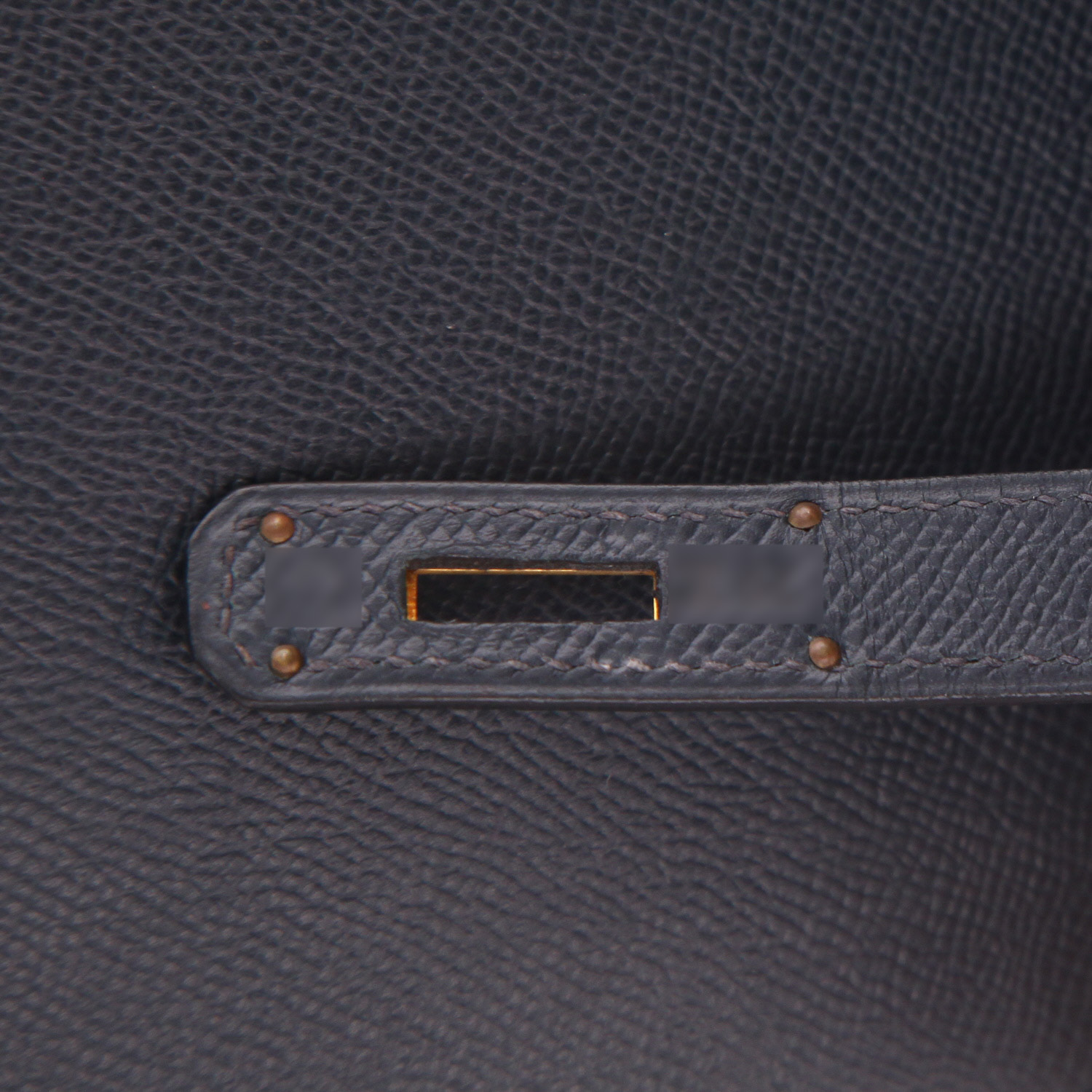 Borsa Hermès  Kelly 28 cm in pelle Courchevel blu marino - Detail D4