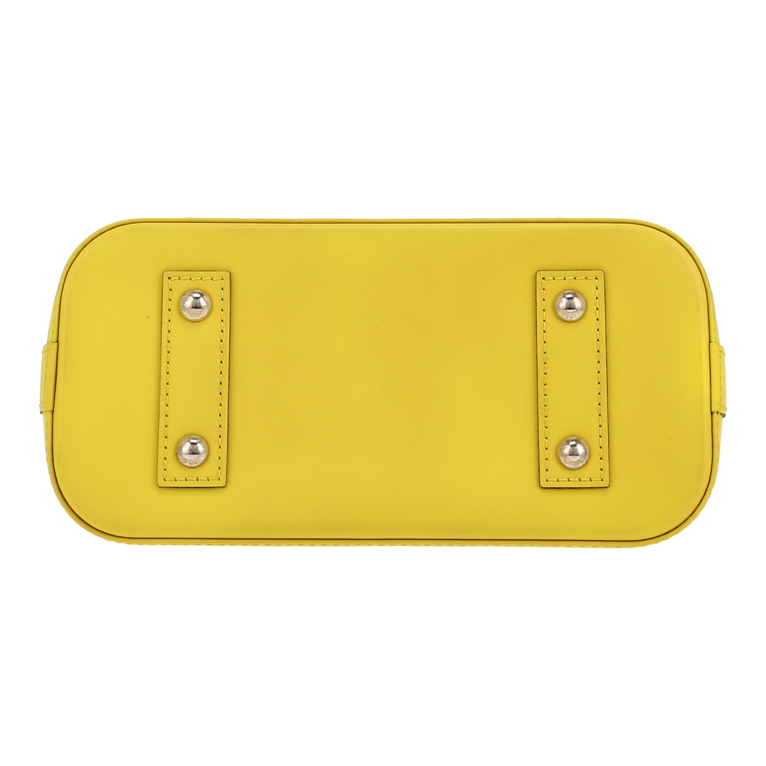 Sac bandoulière Louis Vuitton  Alma BB en cuir épi jaune - Detail D1