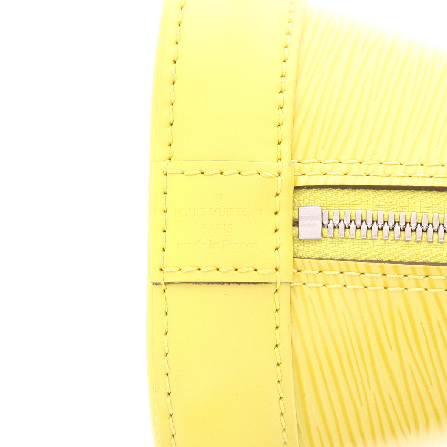 Bolso bandolera Louis Vuitton  Alma BB en cuero Epi amarillo - Detail D2