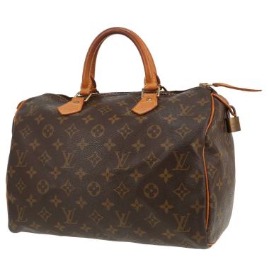 Bolso Louis Vuitton Speedy 30 de lona Monogram marrón y piel natural