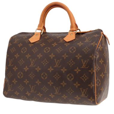 Louis Vuitton Speedy 30 handbag in brown Monogram canvas and natural leather
