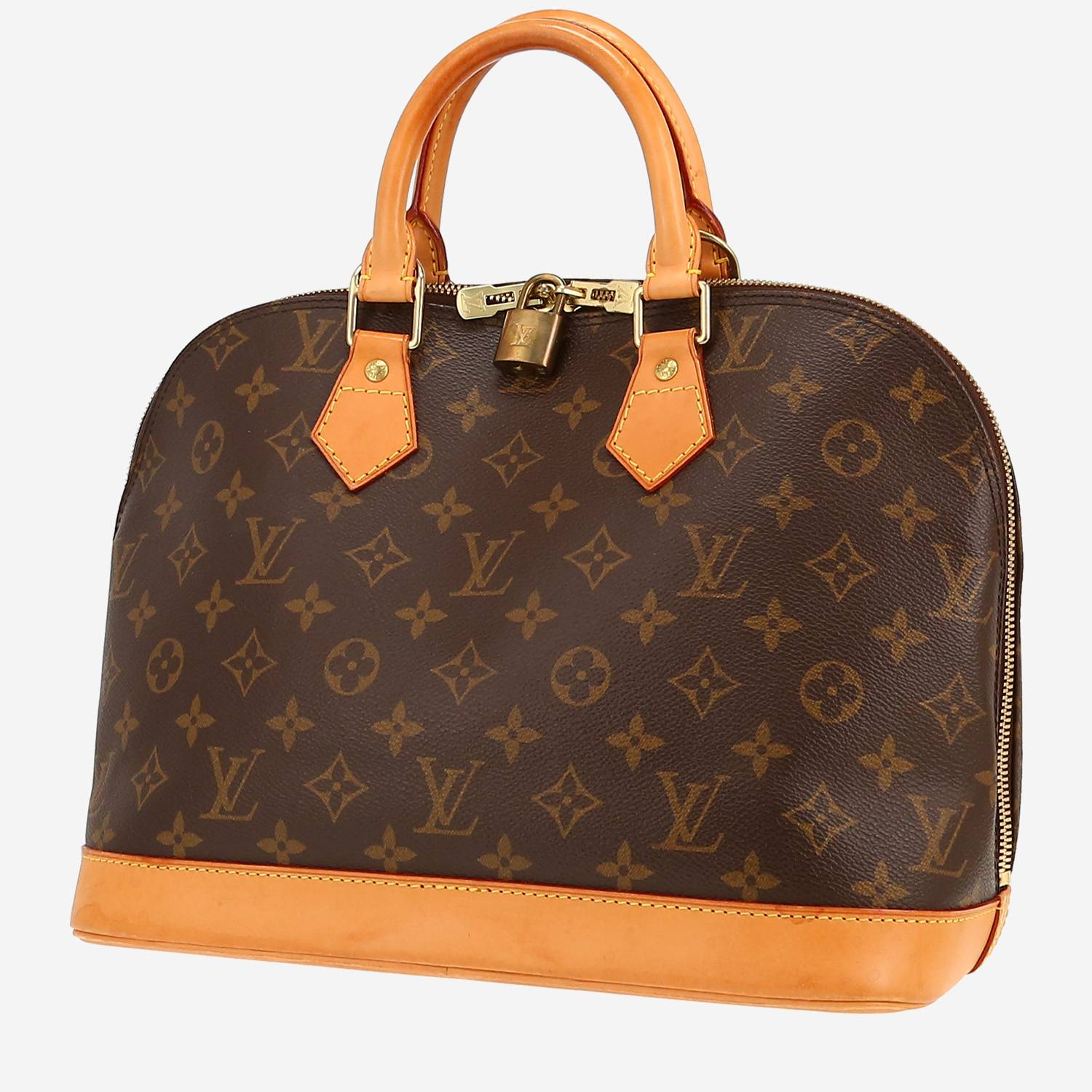 Sac à main Louis Vuitton  Alma en toile monogram marron et cuir naturel