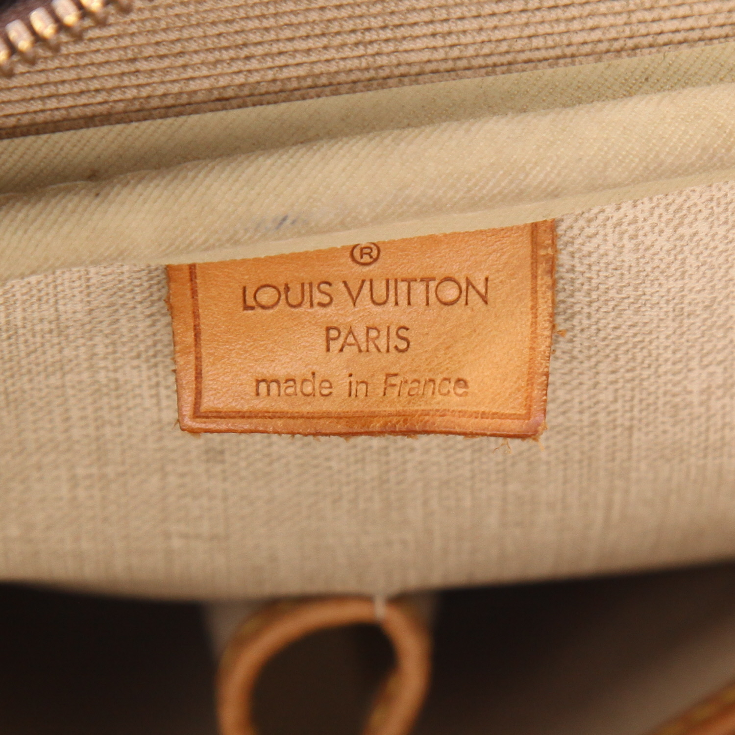 Sac à main Louis Vuitton  Deauville en toile monogram marron et cuir naturel - Detail D2