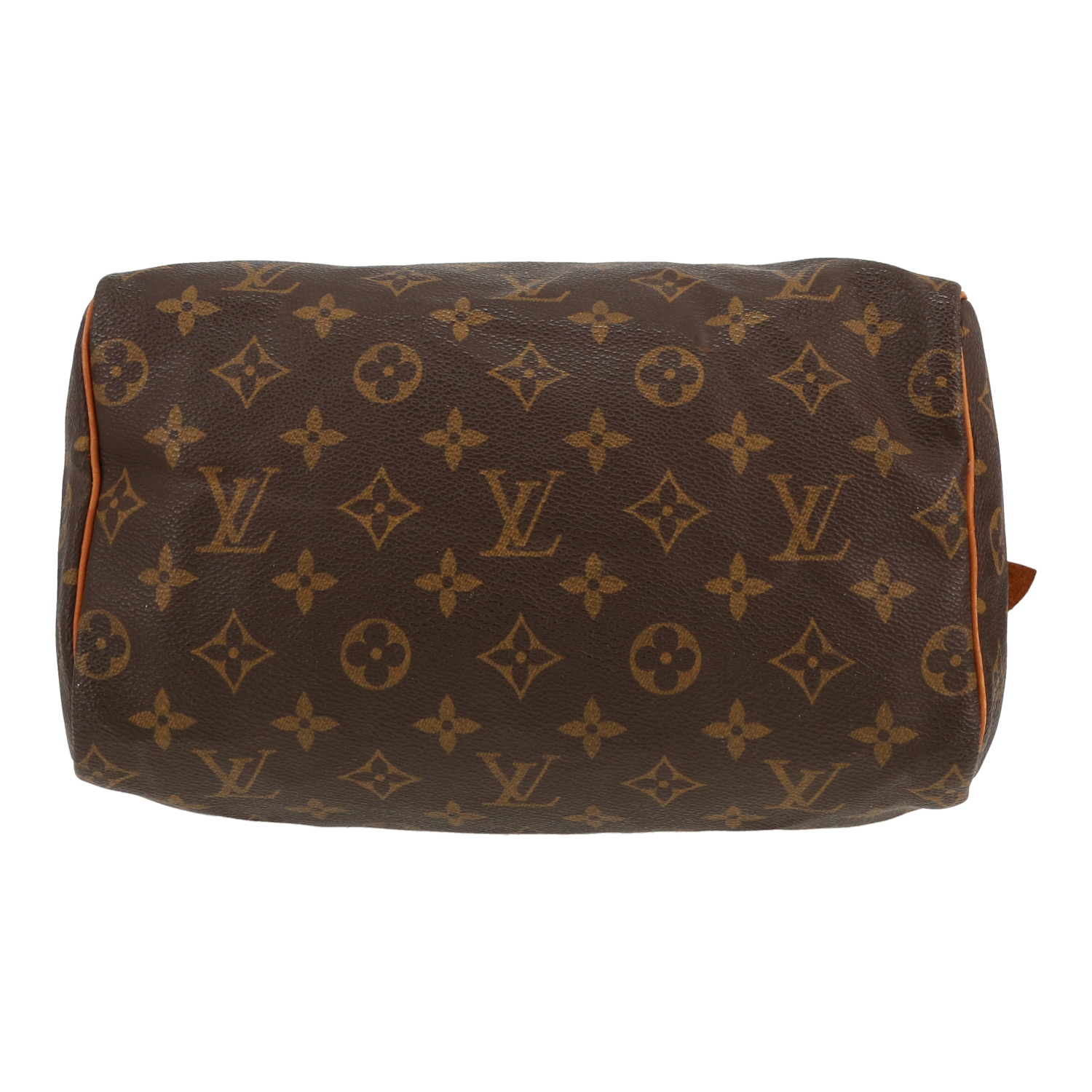 Bolso de mano Louis Vuitton  Speedy 25 en lona Monogram marrón y cuero natural - Detail D1