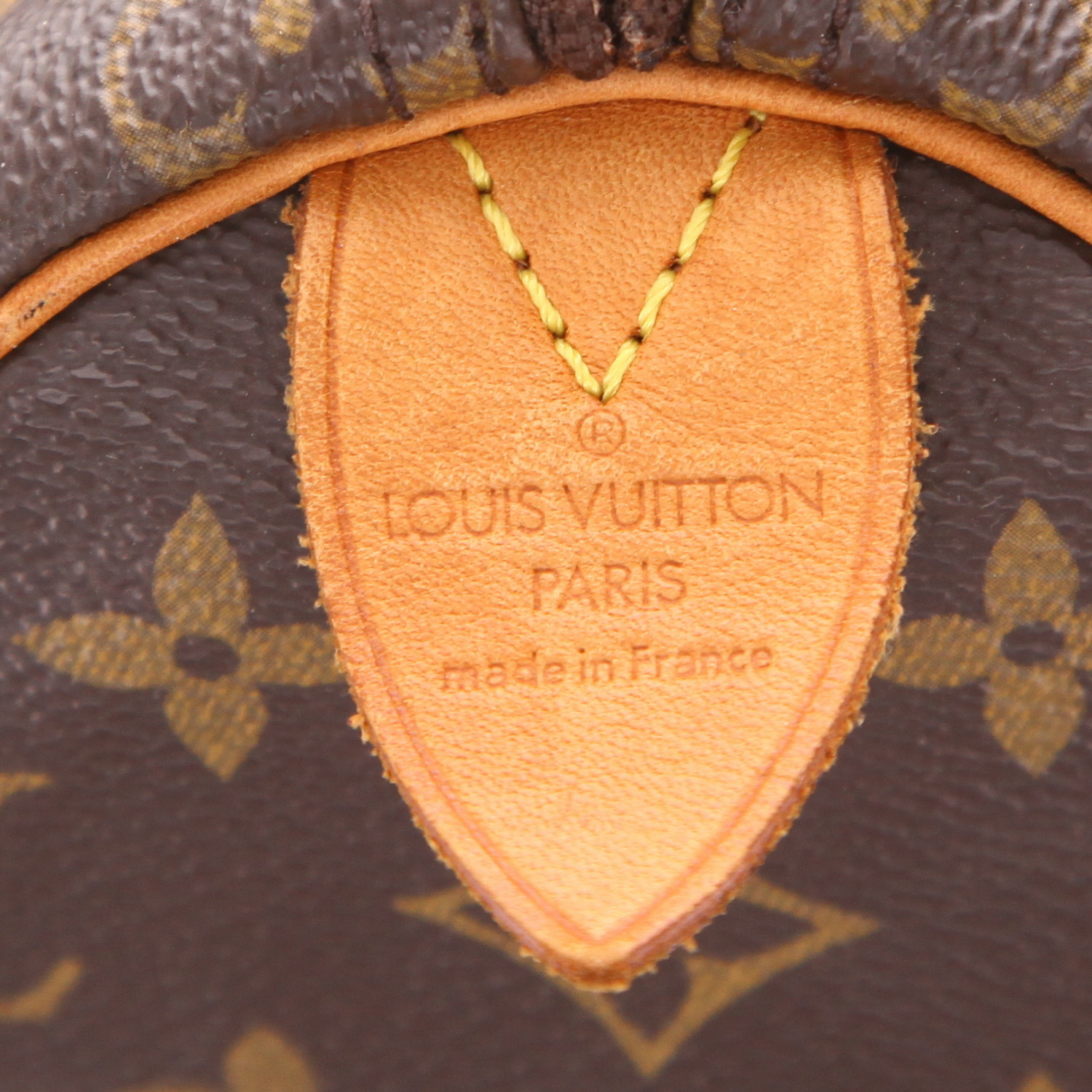 Sac à main Louis Vuitton  Speedy 25 en toile monogram marron et cuir naturel - Detail D2