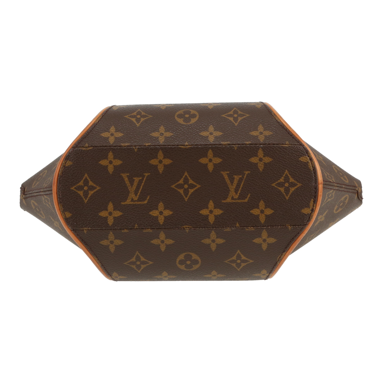Bolso Louis Vuitton Ellipse de lona Monogram marrón y piel natural - Detail D1
